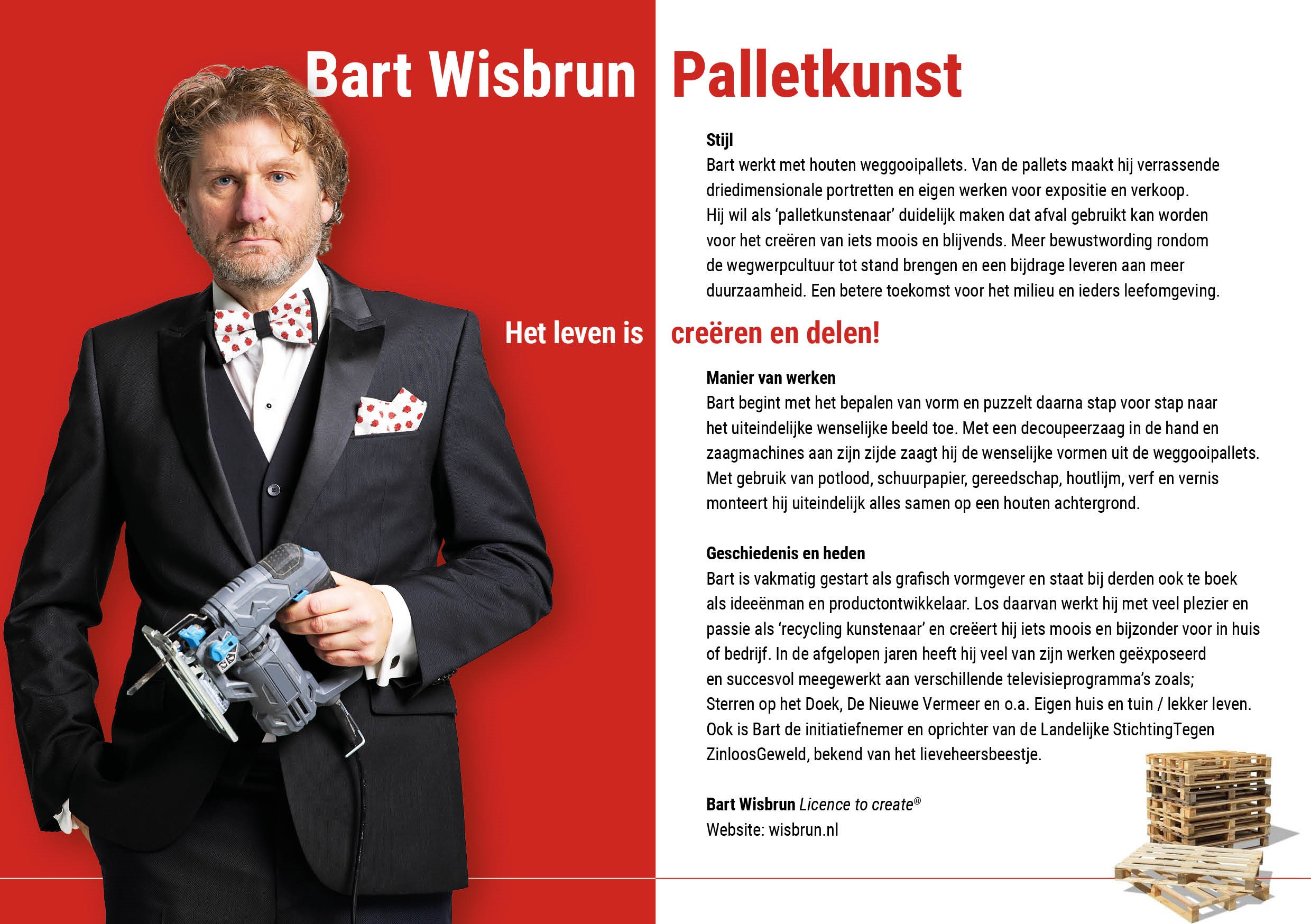 Publicatie drukwerk Bart Wisbrun - palletkunst